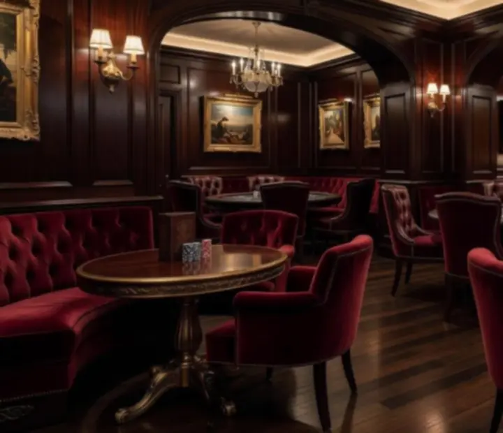 Luxury dark interior with moody lighting and bespoke furnishings at FeltAndFlamee